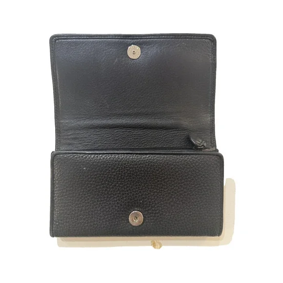 Brighton Wallet Womens Leather Snap Closure Braided Trim Medallion Organizer - Picture 2 of 8